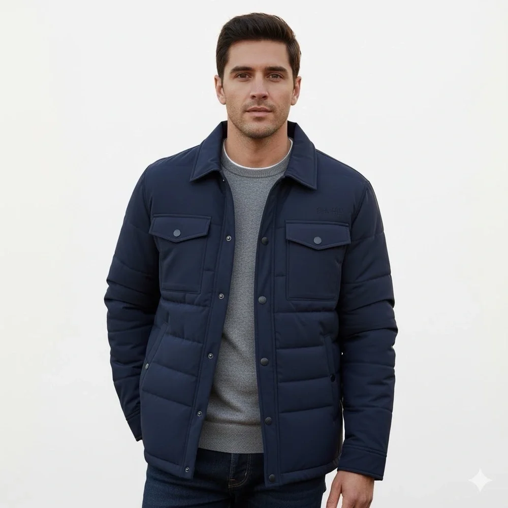 Oak Hill Puffer Shacket Navy Blue Jacket Men 1XLT Tall